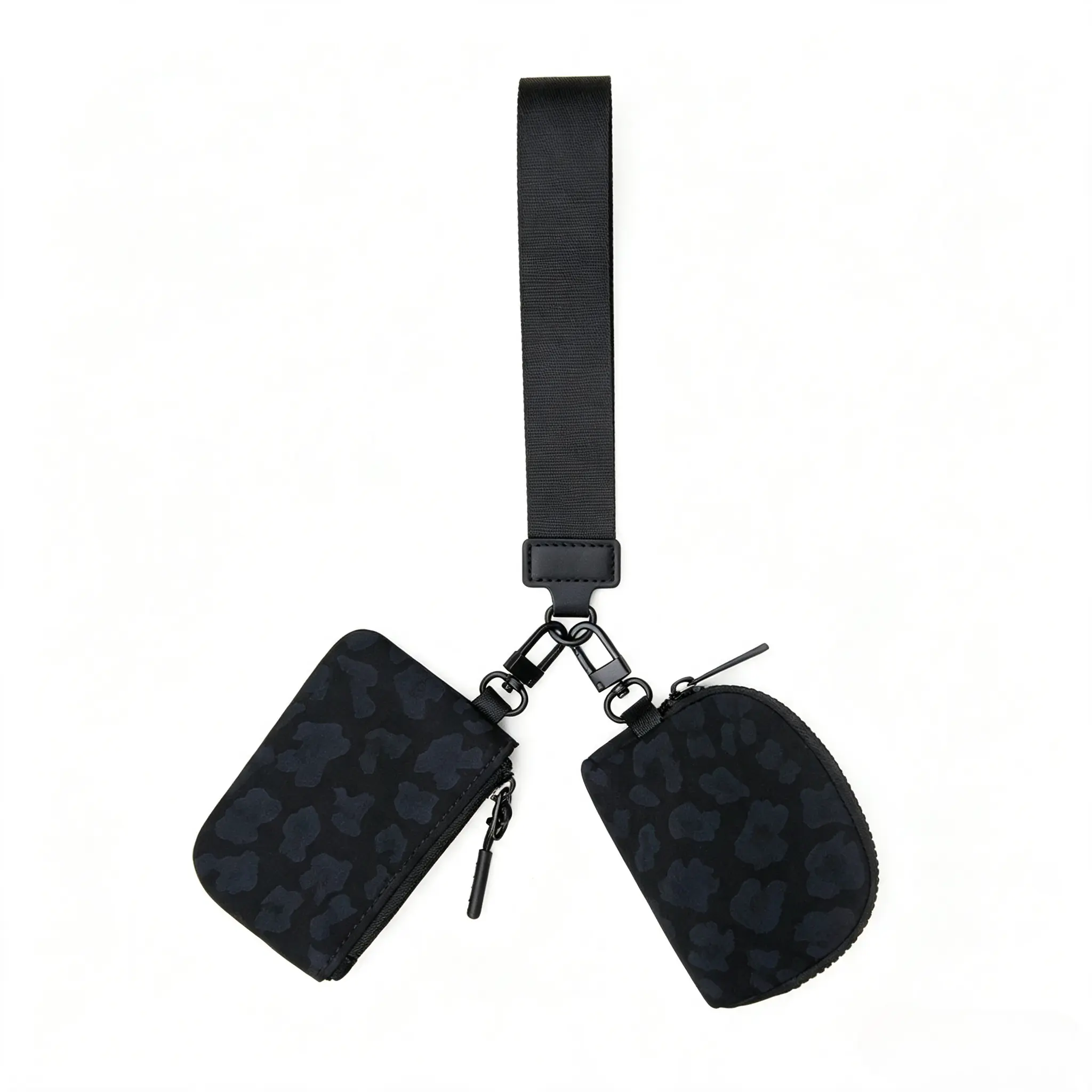 Mini Zip‑Around Wristlet Wallet For Women, Dual‑Pocket Keychain Coin Purse, Compact Portable Pouch For Daily Carrying