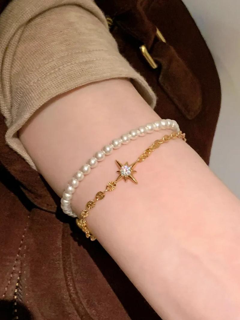 Elegant Zirconia Star Bracelet for Women, Stylish Daily Party Accessory, Versatile and Chic Gift Idea, Fashionable Ladies' Jewelry