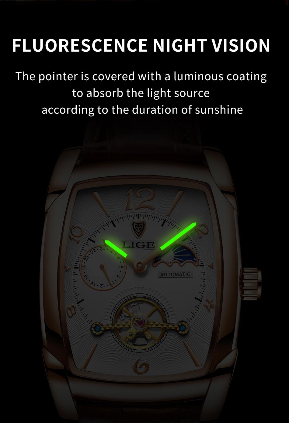 Square Men's Business Watch with Waterproof and Luminous Function at Night chronograph watch analog  watch