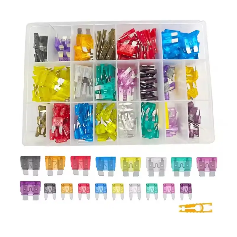 Car Fuse Box Kit, Universal Car Fuses for Small and Medium Vehicles, Multi-Specification Automotive Fuse Set, Essential Car Accessories