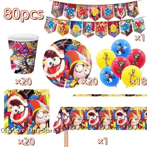 Amazing Digitaled Circues Birthday Decoration Balloons Cup Plate Napkins for Kids Photo Booth Baby Shower Party Supplies