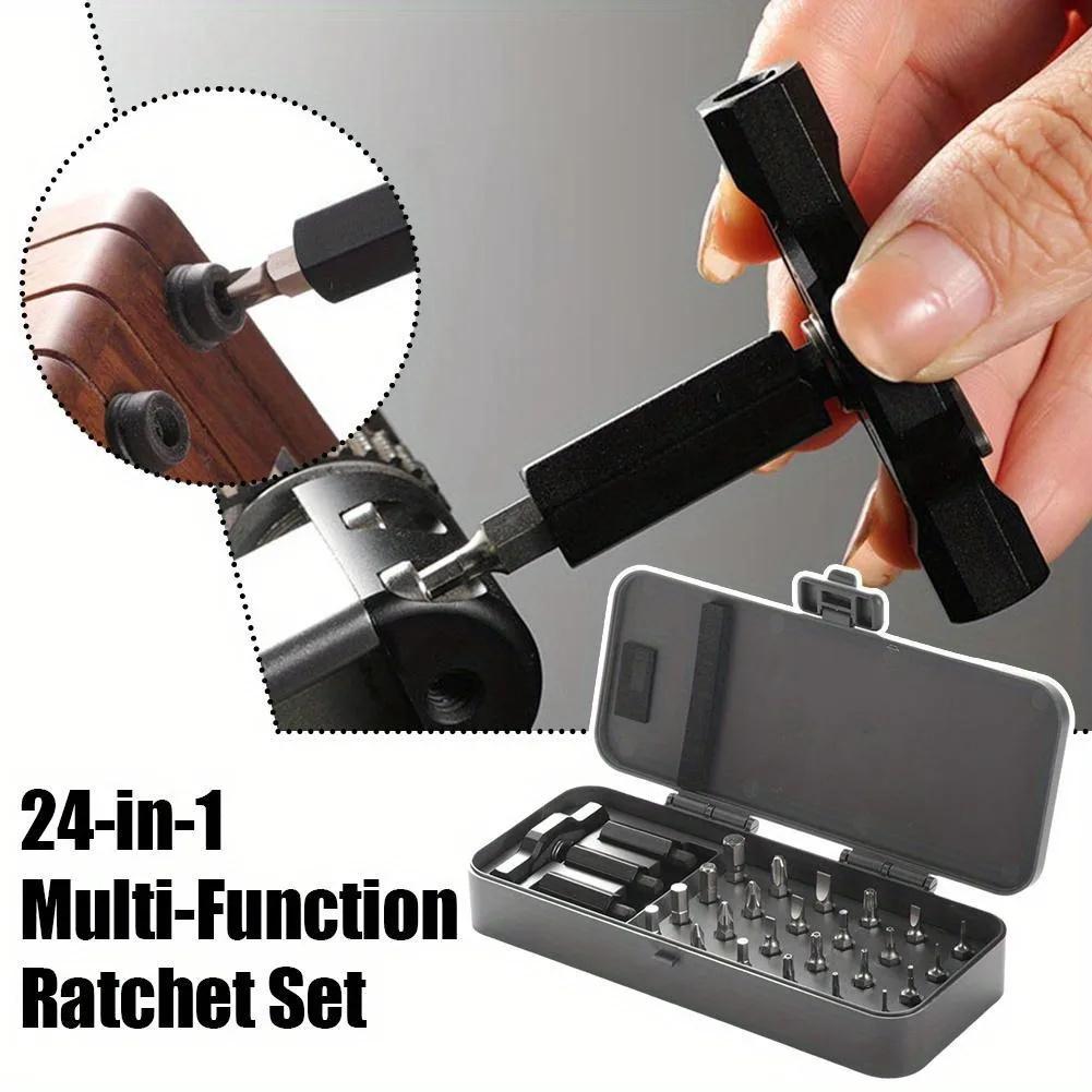 24-in-1 Multi-Function Ratchet Set For Car Motorcycle Bicycle Repair Tools Combination Repair Wrench Socket Spanner Screwdriver