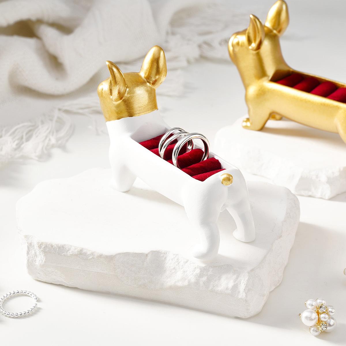 Creative Dog-Shaped Jewelry Display Stand, Resin Material Home Decor, Ideal for Rings, Necklaces, Bracelets, Earrings, Photography Props