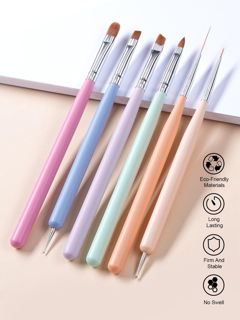 AILLSA Nail Art Brushes Set with 3/6/7pcs Brushes for Polish, Builder, Liner, Carved, and Dotting for Beginners & Professionals Manicure Cutics Cosmetic