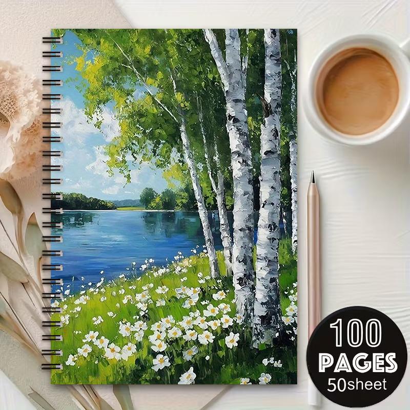 1pc Spiral Coil Notebook 5.7x8.26 Inch, Premium Lined Pages, Durable Binding, Perfect for Camping Journal, Travel Diary, Outdoor Adventure Log, Nature Exploration Notes, Ideal Gift for Hikers, Campers on Thanksgiving, Christmas, Birthdays [2D] Fl