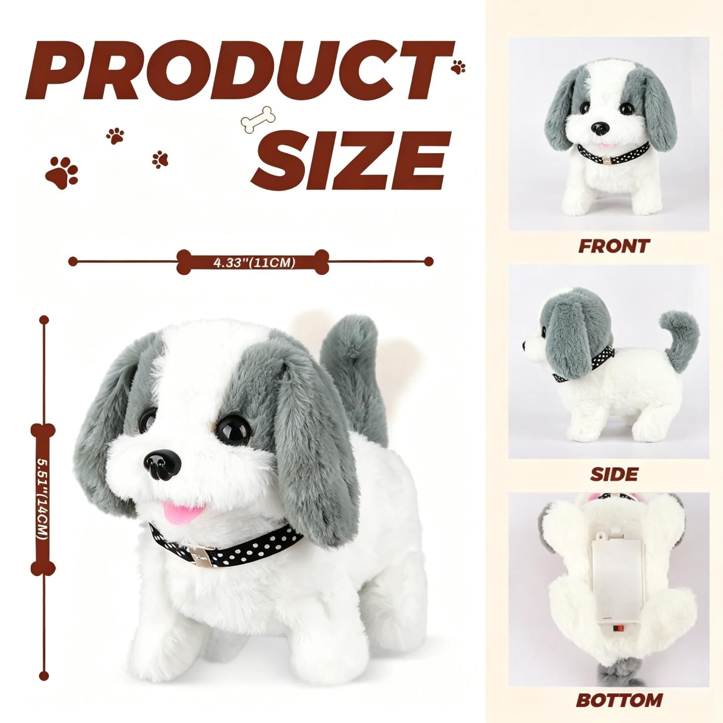 Electric Plush Dog Toy with Stroller Set Interactive Walking Barking Puppy for Kids Girls Toddlers, Soft Stuffed Pet Toy with DIY Accessories, Perfect Birthday Christmas Gift, Viral TikTok Toy for Children Pretend Play