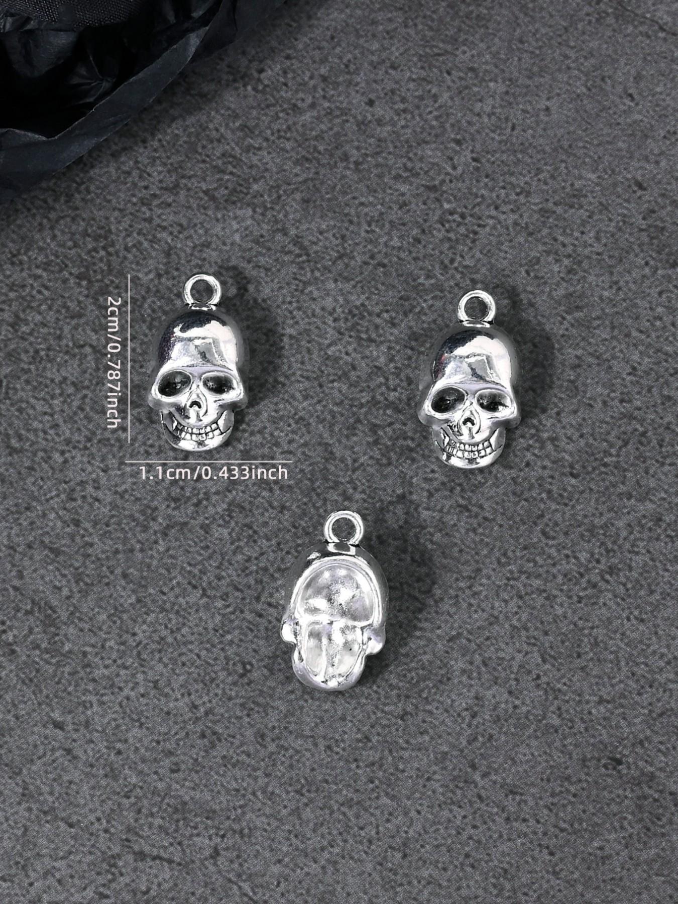 10 Gothic Punk Skull Spider Cross Butterfly Charms, DIY Jewelry Making, Earrings Necklaces Bracelets Keychains, Halloween Accessories