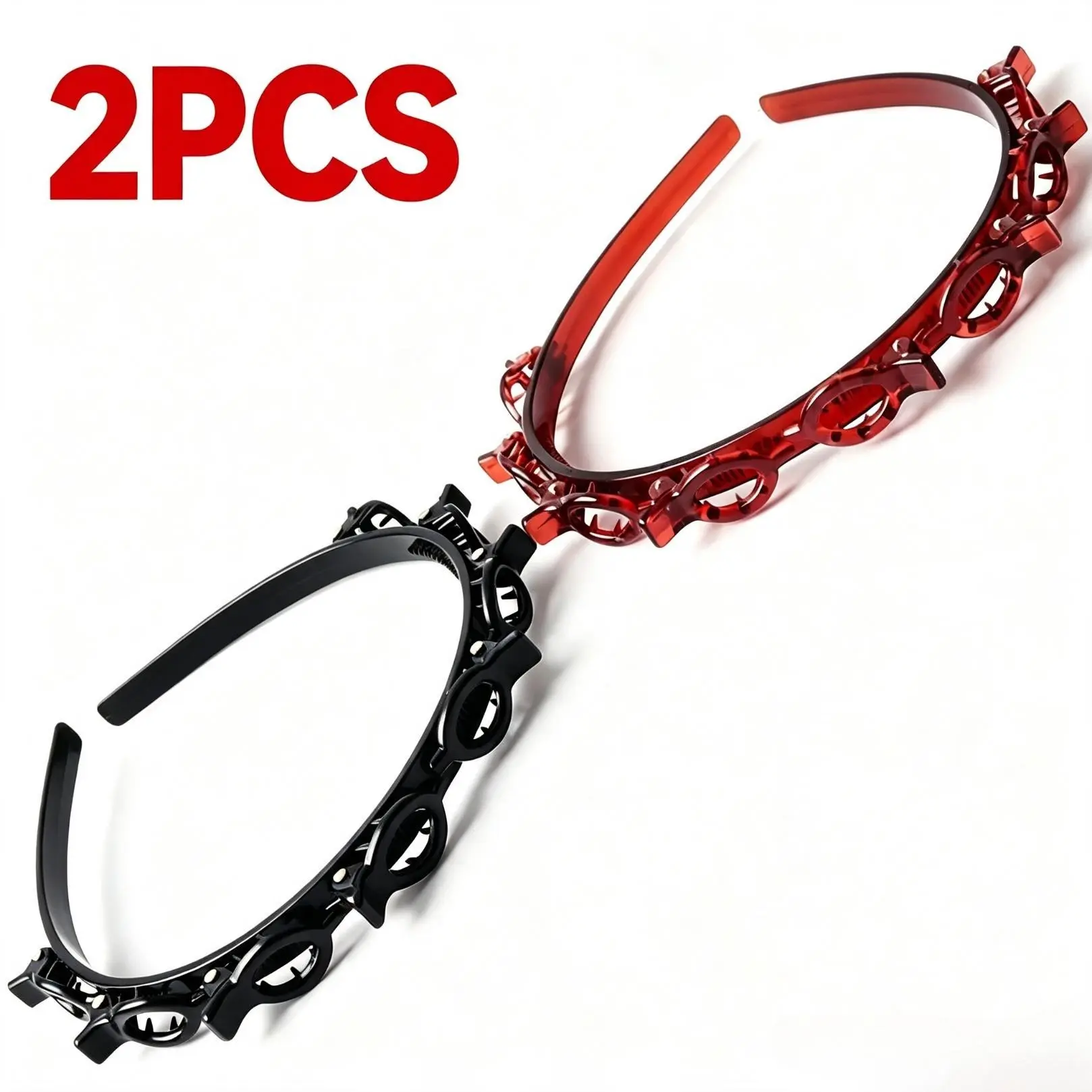 Plastic Braiding Hair Headband With Built-In Clips, Anti-Slip Lightweight Styling Hair Accessory For Women And Girls, Ideal For Quickly Creating Beautiful Braided Hairstyles