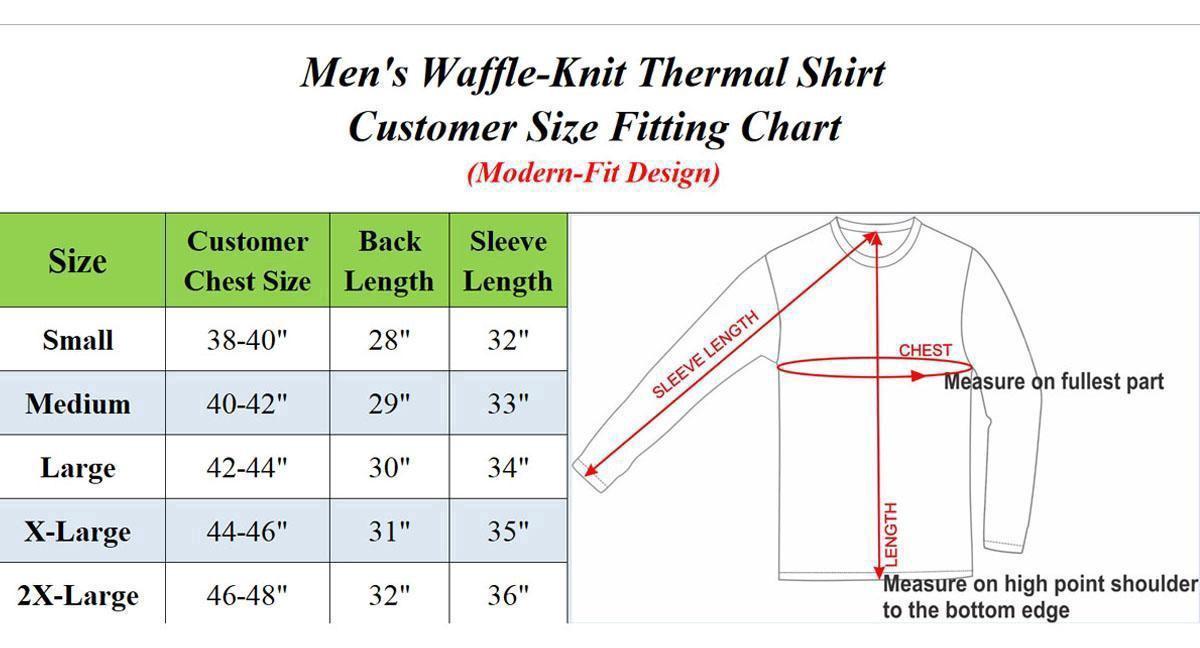 3-Pack Men's Waffle-Knit Long Sleeve Crew Neck Thermal Shirts
