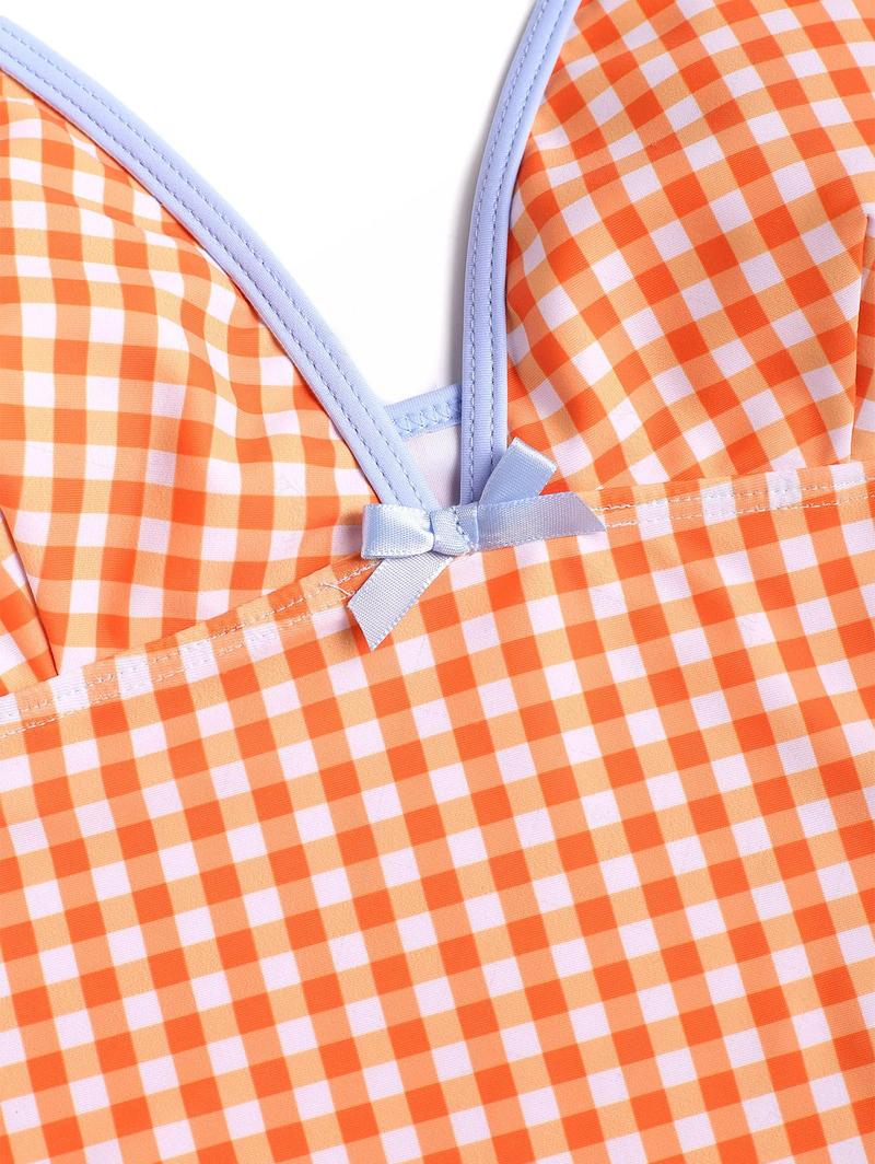 Women's Summer Beach Floral Leaves Halter Tied Tank Style Full Coverage Bikini Tankini Set Two Piece Bathing Suits Halter Bikini Sets