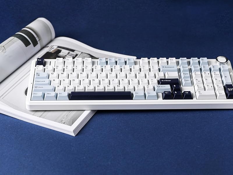 (NEW)Aula F99 Pro Mechanical Keyboard, Hot Swappable Custom Gaming Keyboard, Tri-Mode BT5.0/2.4GHz/USB-C Creamy RGB Keyboard with Numpad PBT Keycaps Multifunction Knob for MAC PC Gamer - Blue (NEW)Aula F99 Pro Mechanical Keyboard, Hot Swappable Custom Gaming Keyboard, Tri-Mode BT5.0/2.4GHz/USB-C Creamy RGB Keyboard with Numpad PBT Keycaps Multifunction Knob for MAC PC Gamer - Blue