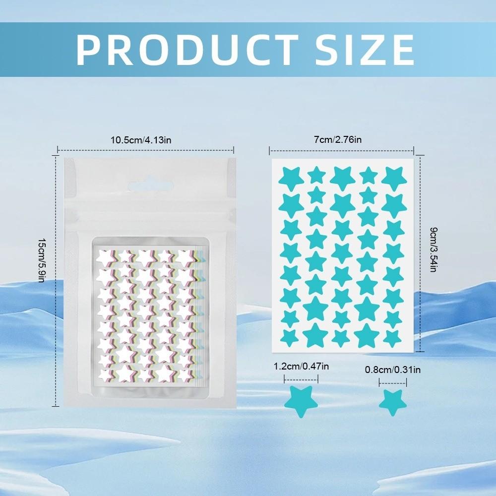 3pcs Star Heart Acne Patches, Random Colors, High Aesthetic Emergency Kit, Invisible Gel Quick Absorption, Redness Reduction, Cute Star Design, Essential for Students