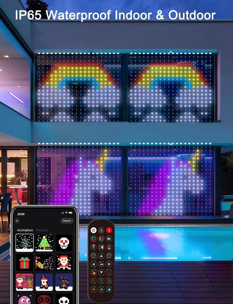 Valentine's Day Date Essential Gift: 480-LED RGBIC Smart Light Net (6.6x6.6 ft) DIY Design & 100 Modes, Alexa Voice Control Compatible Create Romantic Ambiance Scenes Valentine's Day Date Essential Gift: 480-LED RGBIC Smart Light Net (6.6x6.6 ft) DIY Design & 100 Modes, Alexa Voice Control Compatible Create Romantic Ambiance Scenes