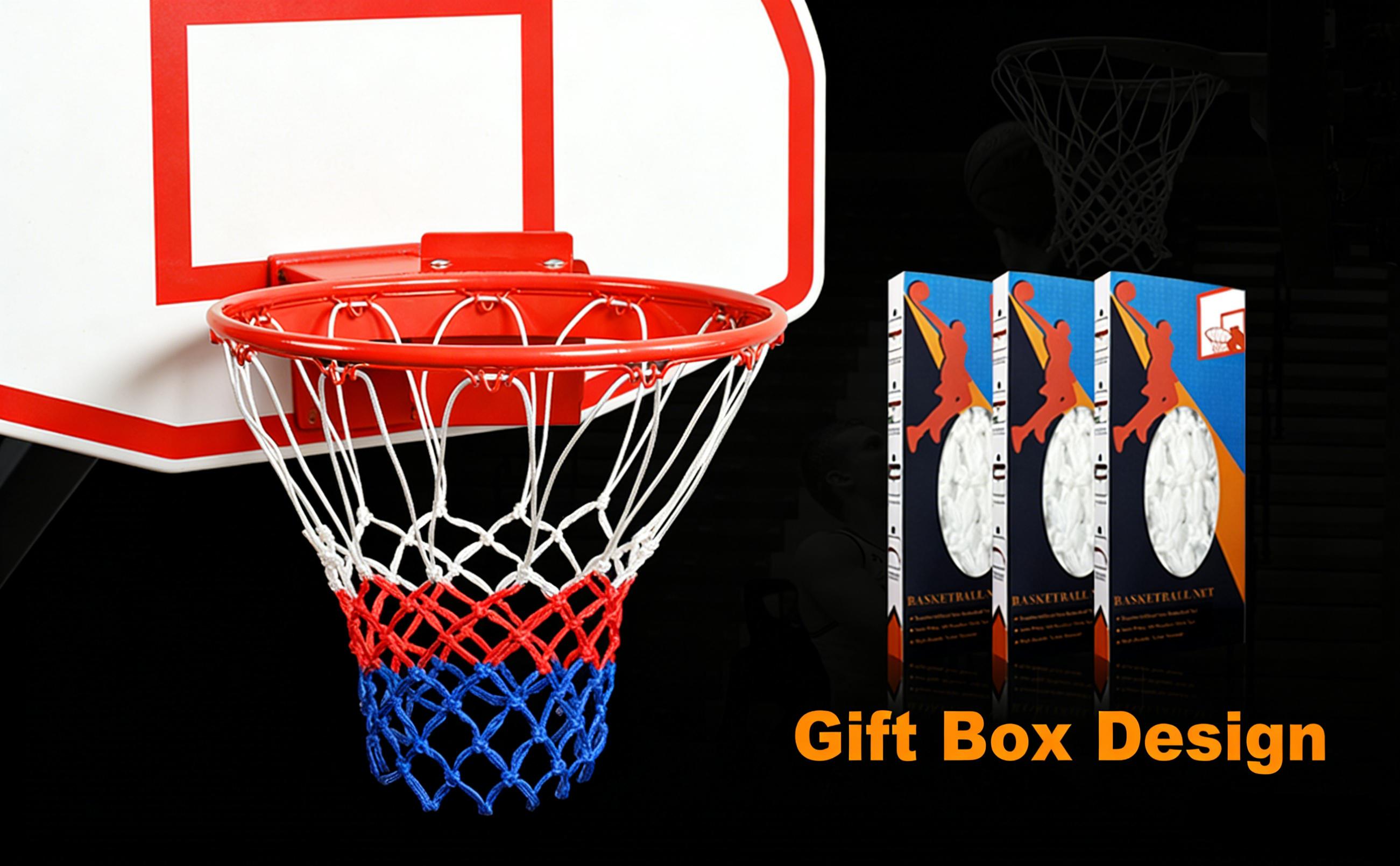 Durable Polyester Basketball Net with 12 Hooks, Robust Design for Secure Attachment, Ideal for Outdoor Sports Equipment