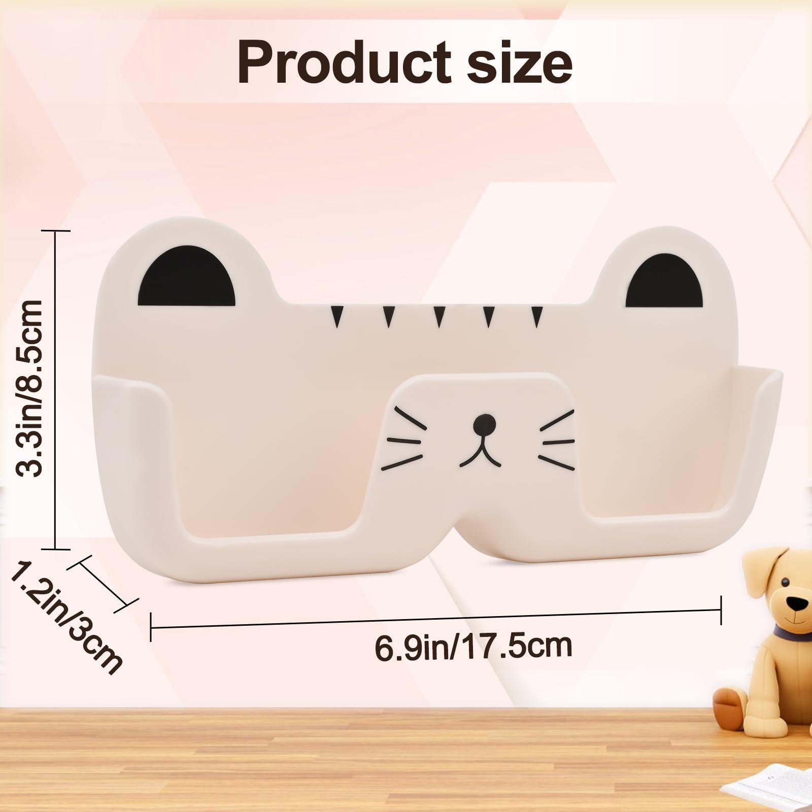 Cat-Shaped Sunglasses Holder, Wall-Mounted Eyeglass Rack, 2-Piece Set, Ideal for Entryway, Living Room, Bedroom, Bathroom