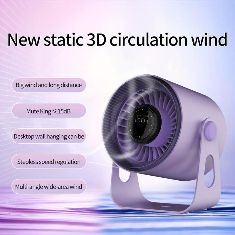 Brushless Motor Desk Fan, 7-Inch Quiet Turbo Table Fan with 5 Speeds, 90° Adjustable Tilt, USB Rechargeable Personal Portable Air Circulator for Home, Office, Bedroom, Kitchen, Outdoor Multifunction fans fan blows cold air waist cooling fan