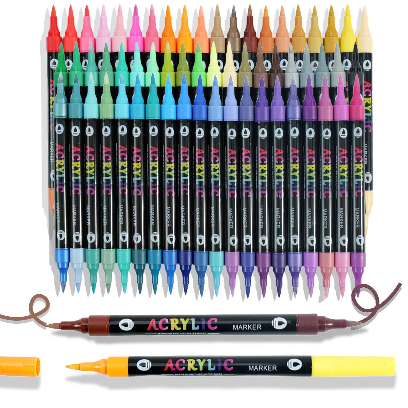 Acrylic Paint Marker Pen, 1 Set 12/24/36pcs Double Tip Double Color Acrylic Paint Marker Pen, Art Supplies for Rock Painting, Wood, Canvas, Stone, Glass, Acrylic Markers Acrylic Paint Marker Pen, 1 Set 12/24/36pcs Double Tip Double Color Acrylic Paint Marker Pen, Art Supplies for Rock Painting, Wood, Canvas, Stone, Glass, Acrylic Markers