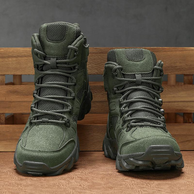 Men's all-season high-top wide fit Outdoor boots, lightweight and breathable anti-skid mountaineering shoes,Hiking boots, desert boots, work boots, suitable for jungle exploration, rock climbing, daily travel, camping, tourism, fishing and other activitie