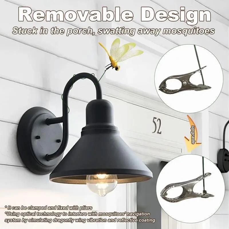 12 Pack Dragon Garden Clips 3D Dragonfly Decor Metal Garden Stakes for Outdoor