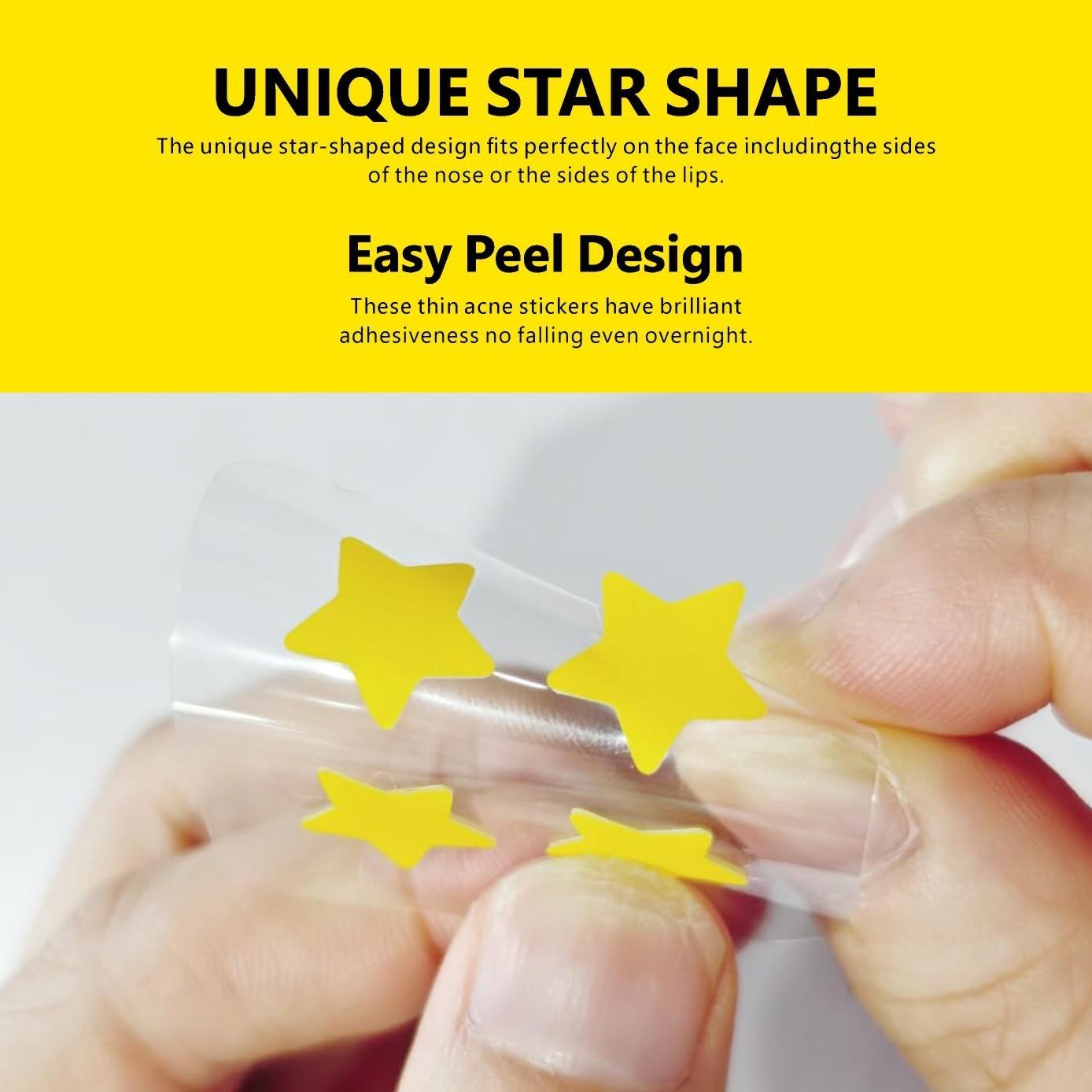 60 Pcs Star-Shaped Facial Acne Patches, Cute Colorful Hydrocolloid Acne Patches, Waterproof Concealer, Teen & Adult Skincare Gift