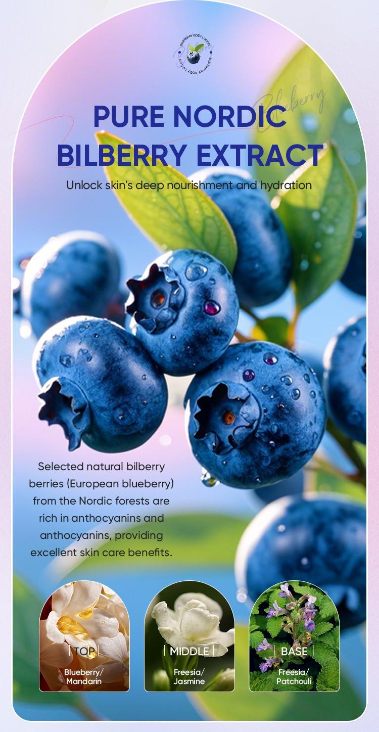 Blueberry Body Lotion 100g Moisturizing Deep Nourishing Brightening Scented Full-Body Skincare for Dry Skin