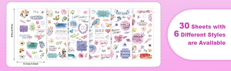 Christmas Gift Christian Stickers with Bible Verse Motivational Quotes Stickers Inspirational Sticker Aesthetic Annotation Kit DIY Creative Planner Stickers Motivation Scripture Sticker Scrapbook Stickers for Journaling, Springtok Gift