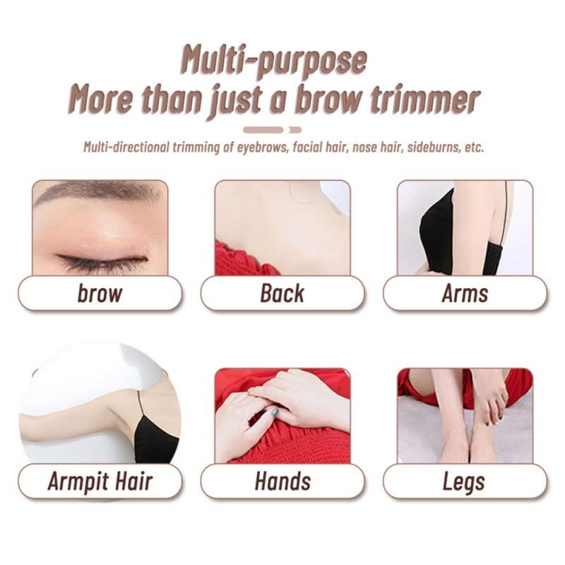 Lady's eyebrow trimming razor, electric eyebrow shaver, eyebrow shaping device, safe hair removal tool, comfortable design suitable for smooth skin, suitable for daily use, portable eyebrow trimming device, festive beauty gift