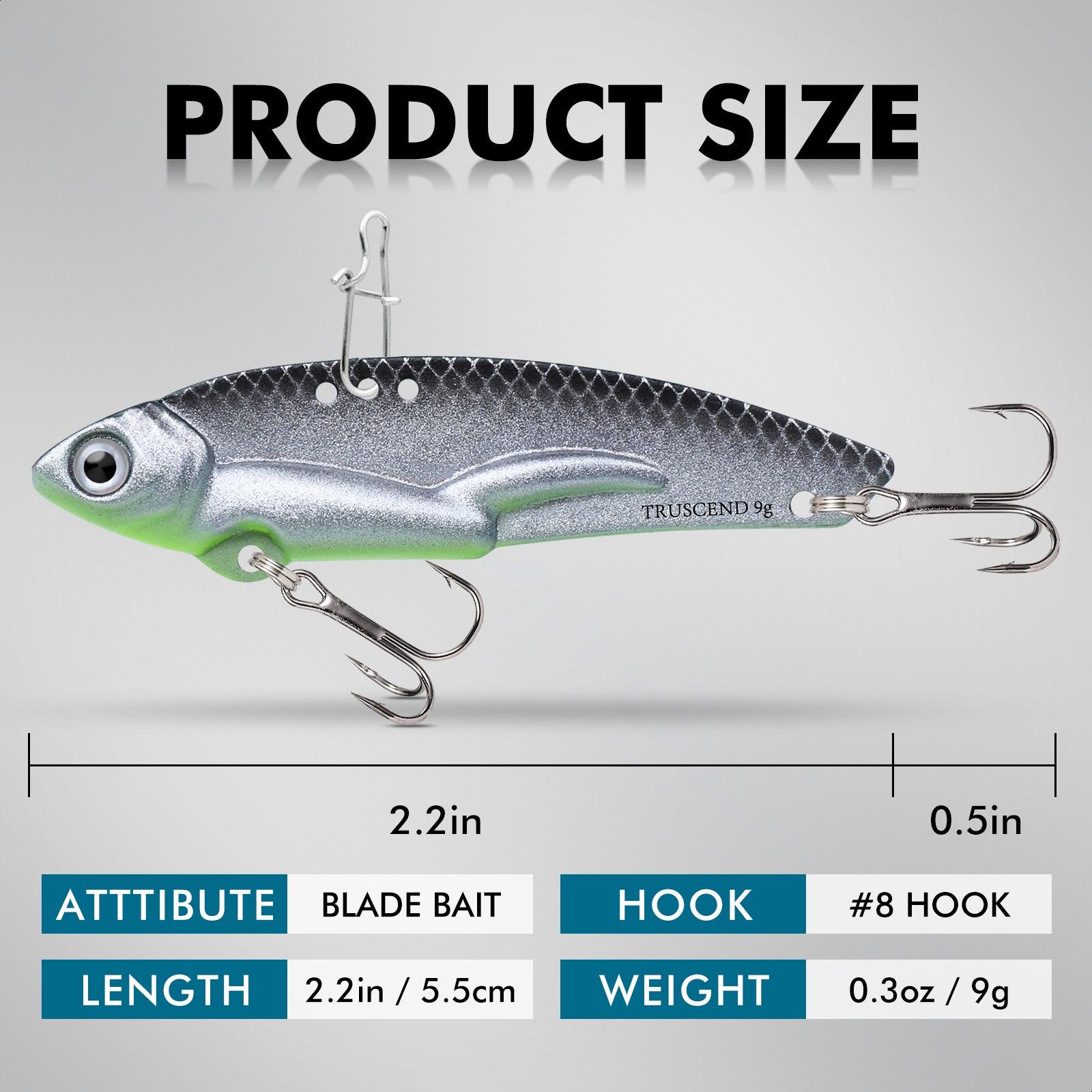 TRUSCEND Easy Catch Fishing Lures with Vibrating Swimming Flashing and Jigging Action Ultimate Search Bait for All Fish Species Amazing Ice Fishing Jig Spinners with BKK Hook Long Cast Spinner Bait