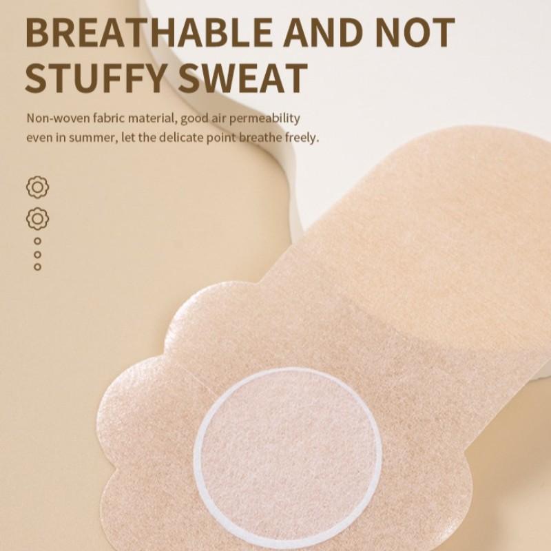 10-Pack 8cm Disposable Non-Woven Lift Bra Pads, Invisible Seamless Breathable Adhesive Tape, No Back Strap, Thin Design