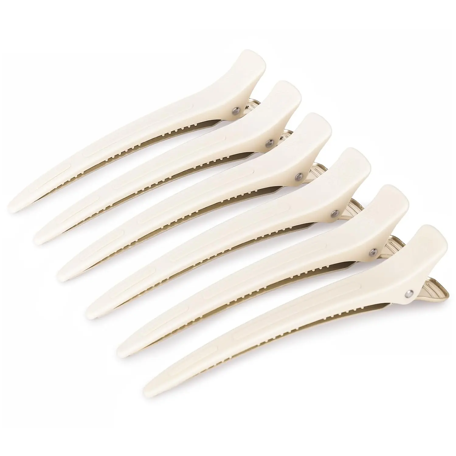 4.8" Hair Clips for Styling, No-Crease Duckbill Clips, 6-Pack | -in  band for a secure, no-slip hold.  for styling, makeup, blow drying, and rollers. desert titanium