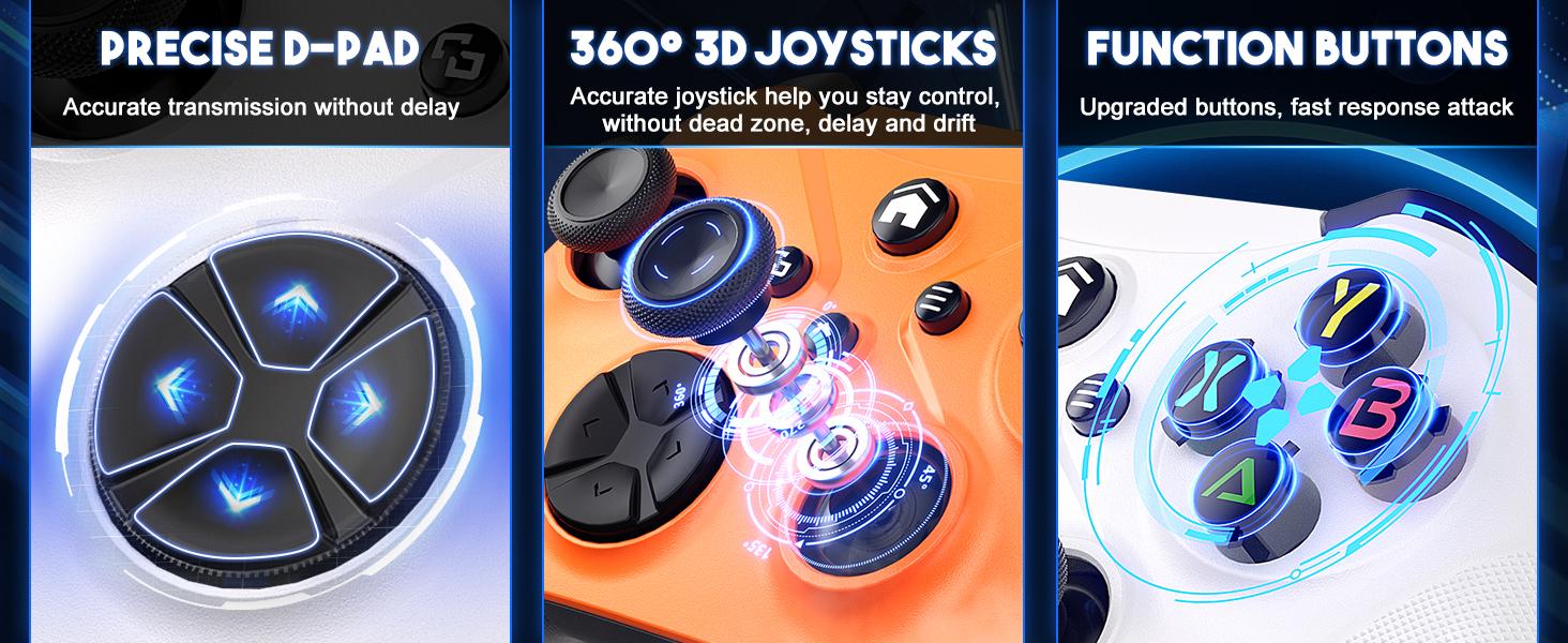 Xbox One S Wireless Controller Pro, Multi-Platform Gamepad for Xbox One/PC/Android/iOS with Turbo, Macro & Dual Vibration, Bluetooth/USB-C/WiFi Connectivity,TikTokShopStockUp