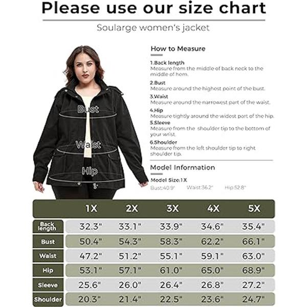 Women's Plus Size Military Cotton Jacket with Detachable Hood Womenswear Coats Casual Outerwear Tops
