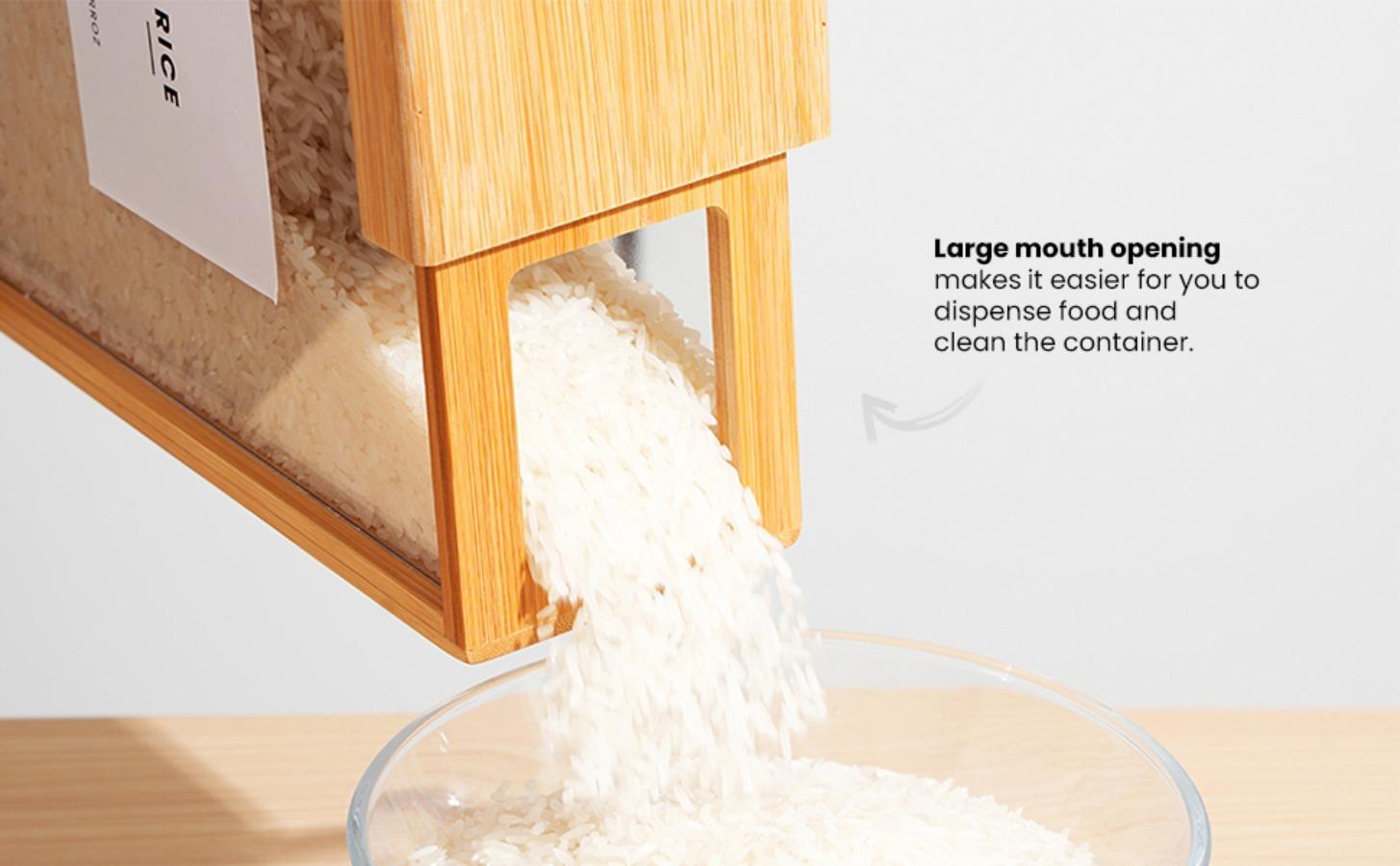 2PCS Glass Food Storage Container 2L Set- Multi-Purpose Cereal Dispenser for Rice, Flour, Snacks, Ideal Kitchen Organizers for Pantry, Mother's Day Gifts