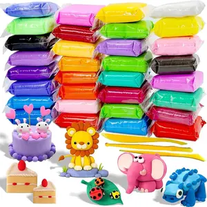 12/24/36pcs Color Clay Air-dried Clay Set DIY Crafts Ultra Light Plastic Clay with Carving Tools for Friends Children Gifts