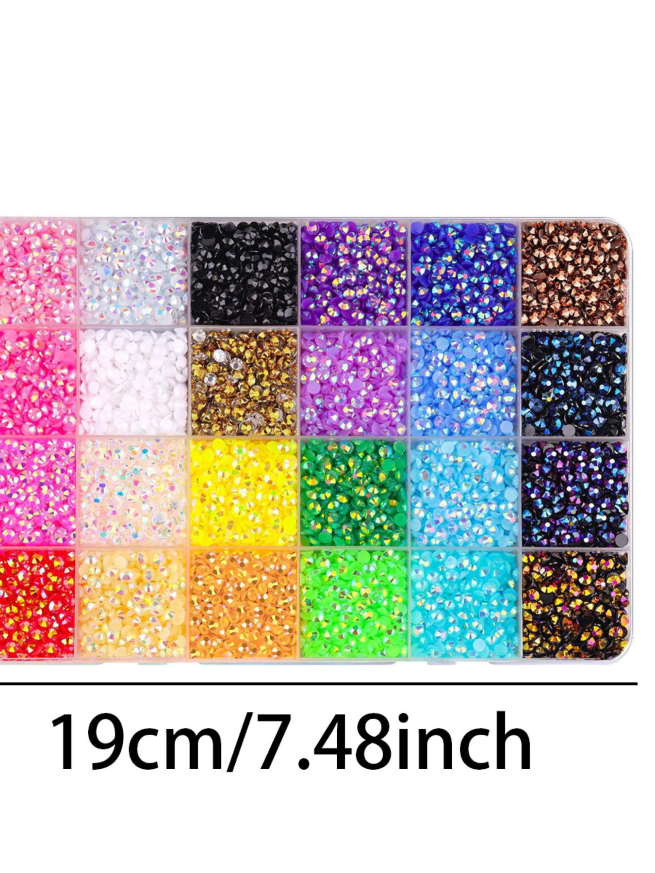 24-Piece Candy Resin Rhinestones, 3mm Ab Color Flat Back Jelly Water Drills, Ideal for DIY Jewelry, Nail Art, Phone Decorations