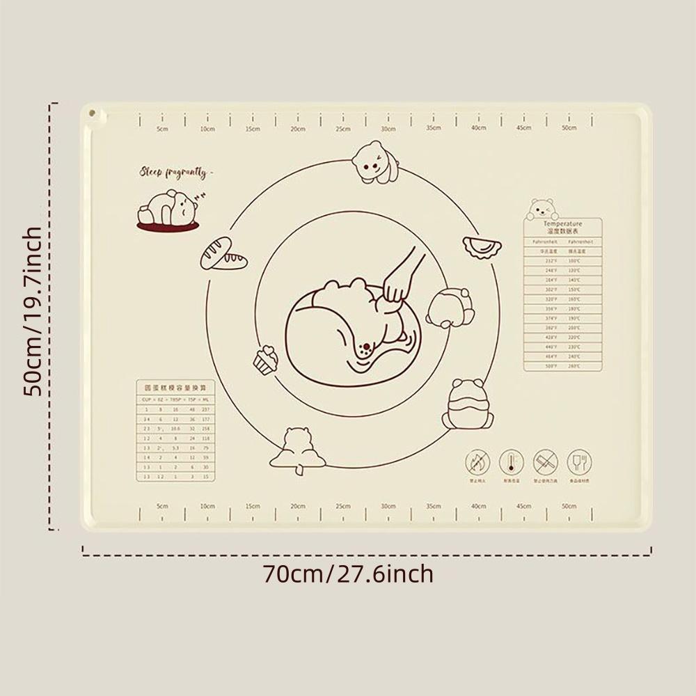 Silicone Pastry Mat with Measurements, Non-Stick Rolling Pin Pad, Size 50x70 Cm, Ideal for Baking, Dough Kneading, Cooking Tools, Baking Supplies