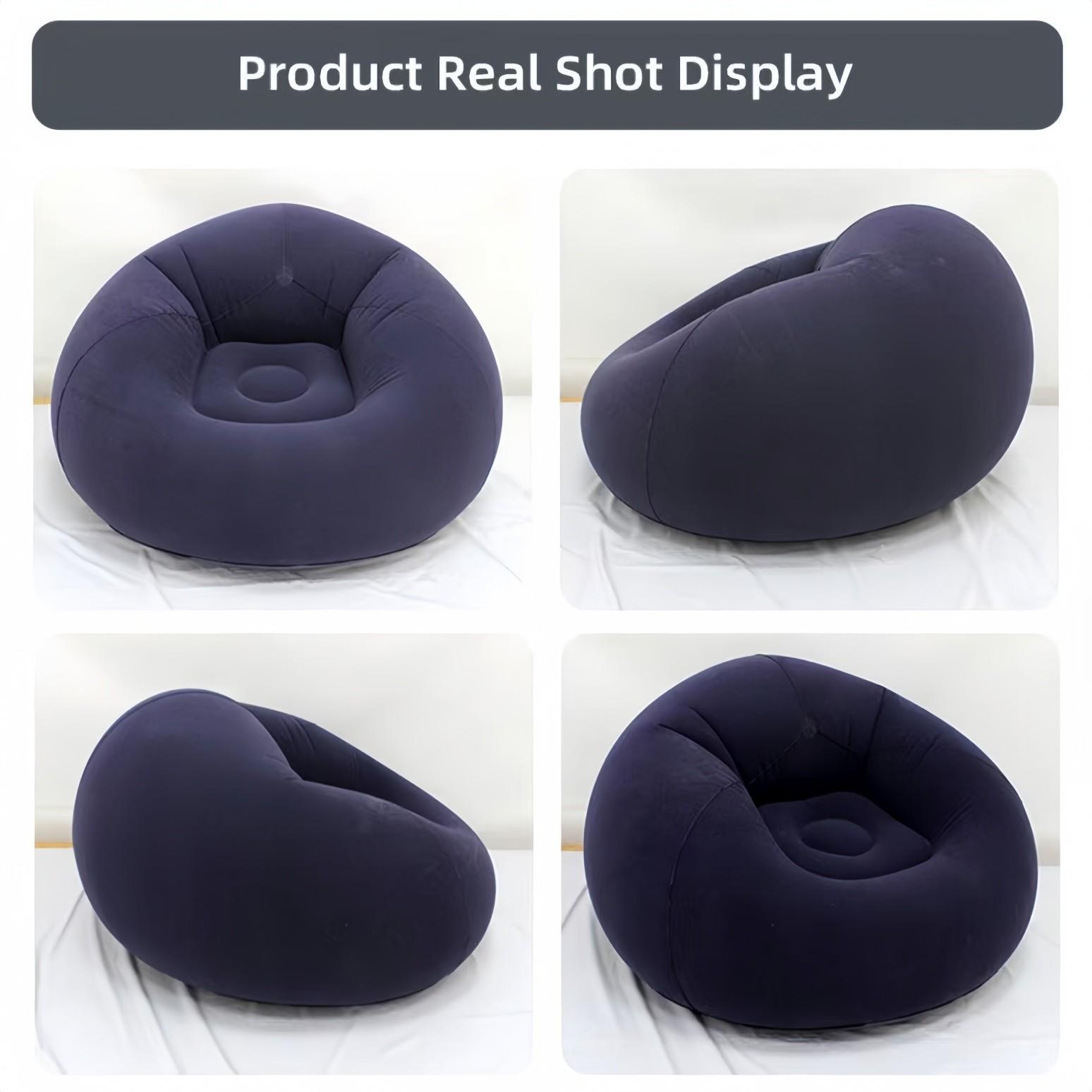 Plush Single Person Inflatable Sofa, Foldable Lazy Sofa, Bean Bag Shape, Ball Shape, Comfortable and Portable, Ideal for Home Use