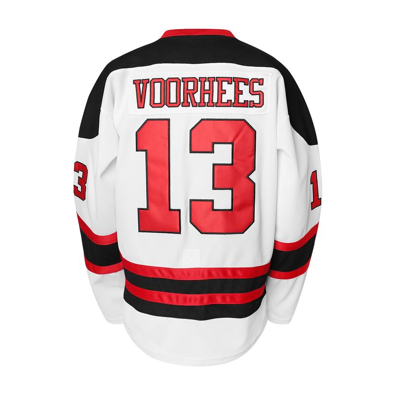 Ice Hockey Jersey Black & Red Color, Front Skull Design Back Number 13 Men & Women Same Style Fan Wear