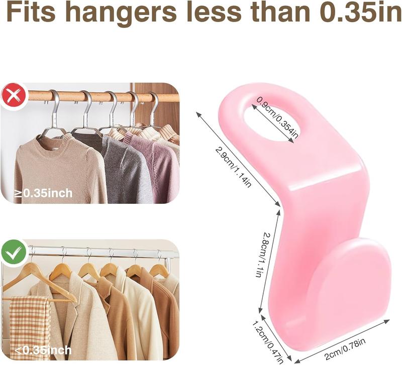 20 Pack Space Saving Hanger Connector Hooks  Durable Plastic Vertical Closet Organizer, Multi-Color Hanging Hooks for Clothes & Storage Boxes, Heavy Duty Wardrobe & Dorm Storage