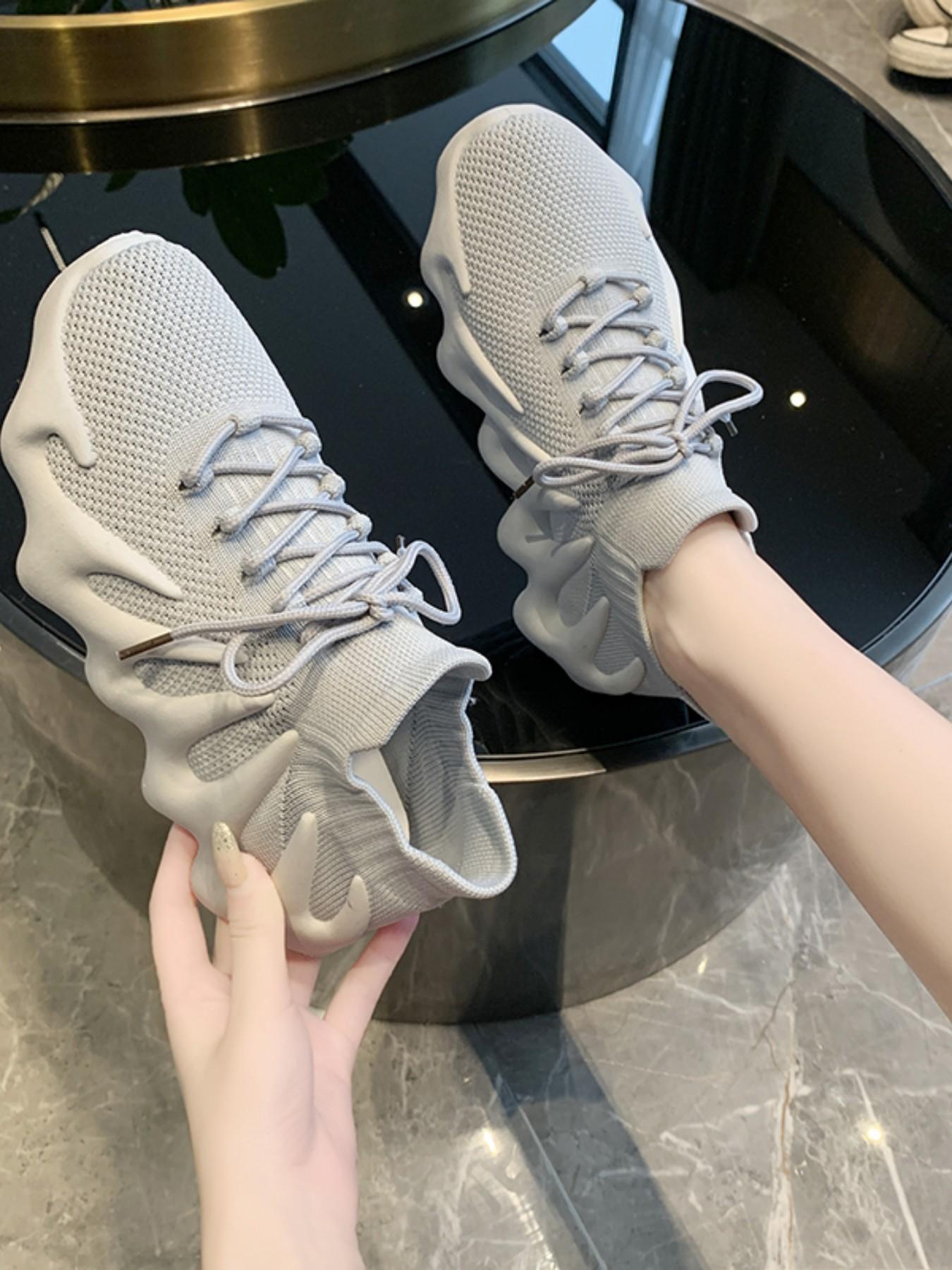 Couple Shock Absorbing Coconut Shoes for Women, Spring & Fall Fitness Breathable Jump Rope Running Sports Shoes, PU Leather Rubber Sole