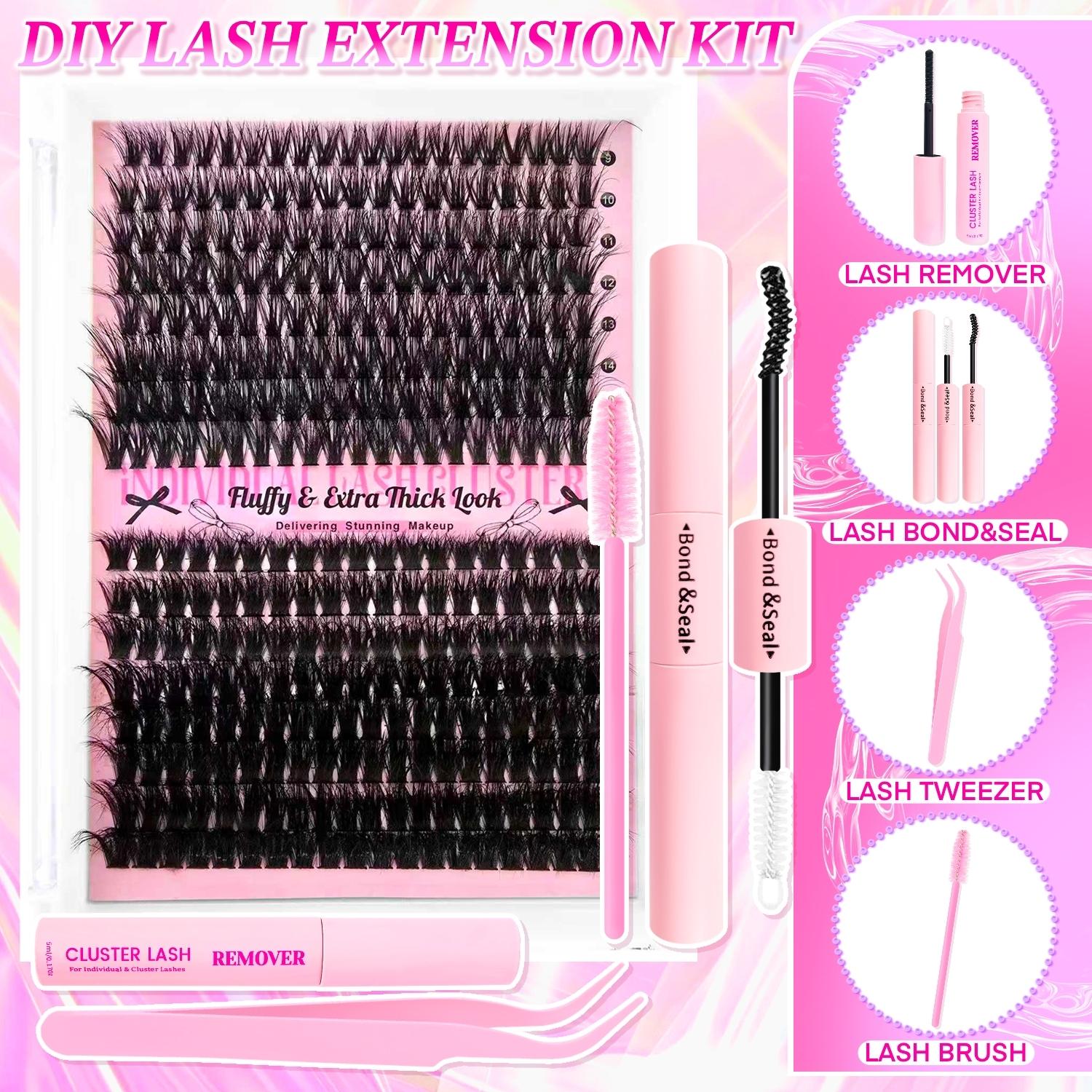 Lash Clusters Kit 60D 80D Individual Lashes, D Curl 9-16mm, Thick False Eyelashes, Nature Look, Soft and Lightweight, Easy to Use at Home