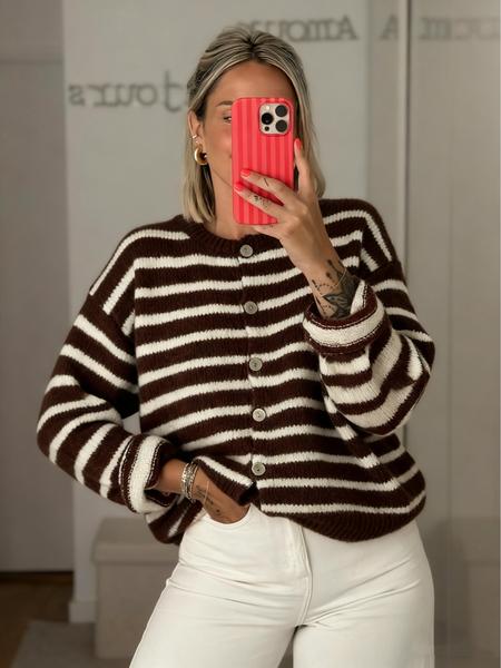 Women's Vintage Striped Cardigan, Casual Daily Wear, Perfect for Dates & Shopping, Ideal for Spring/autumn/winter Seasons Women's Vintage Striped Cardigan, Casual Daily Wear, Perfect for Dates & Shopping, Ideal for Spring/autumn/winter Seasons
