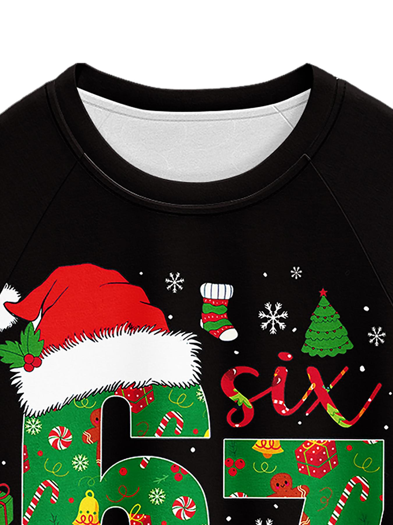 #67 Funny Kids Sleepwear Set Pajamas Christmas, Six Seven  Theme Fashion Print, Comfortable Soft Fabric, Holiday Gift Essential, Cartoon Print Pajama