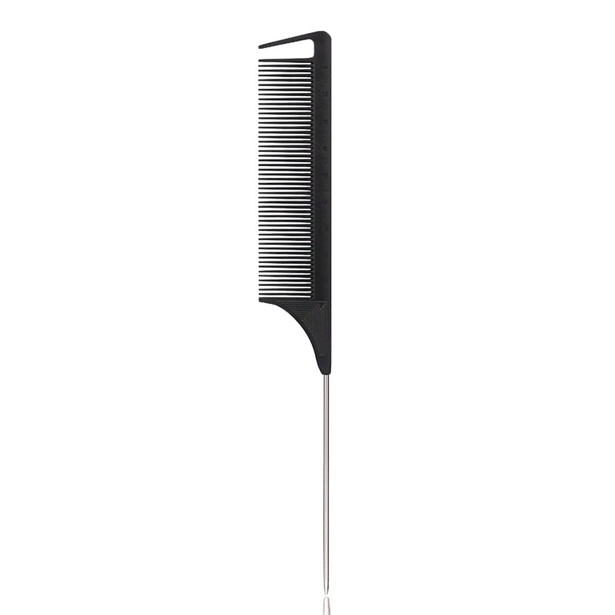 Professional Hair Comb with Scale, Stainless Steel Fine Teeth, Anti-Static, Ideal for Salons and Home Use, Sharp Tail Design