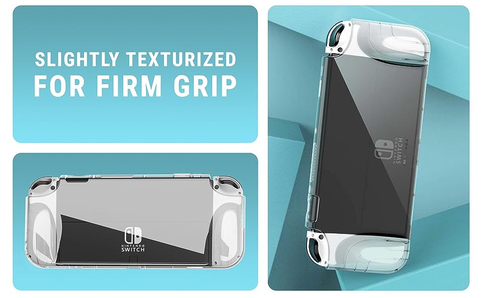 SUPCASE Case for Nintendo Switch OLED 2021, [Thunderbolt Series] Protective Clear Cover with TPU Grip Compatible with Nintendo New Switch OLED 7 Inch Console and Joy-Con Controller