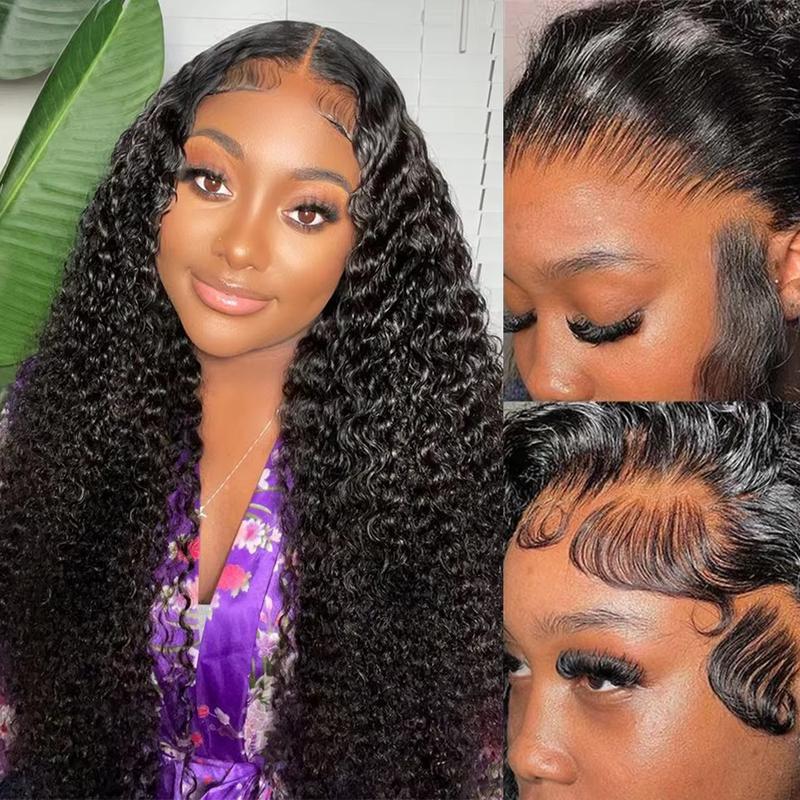 Yawawe Hair 200% Density Kinky Curly Human Hair Wig For Women Raw Indian Hair 13X6 Hd Transparent Lace Frontal Wig Natural Color