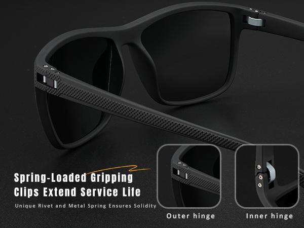 TURBOPEP 3 Pairs Simple Sunglasses For Fishing,Unisex Polarized Glasses, Square Sunglasses,Lightweight Frame Sun Glasses with UV Protection, Travel Accessories gafas de Springtok