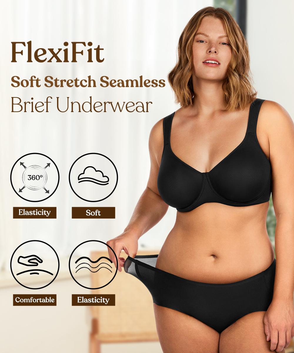 HSIA FlexiFit Soft Stretch Seamless Breathable Comfort No Show Women's Briefs Basic Casual Underwear 3 pack/5 pack Panties Womenswear