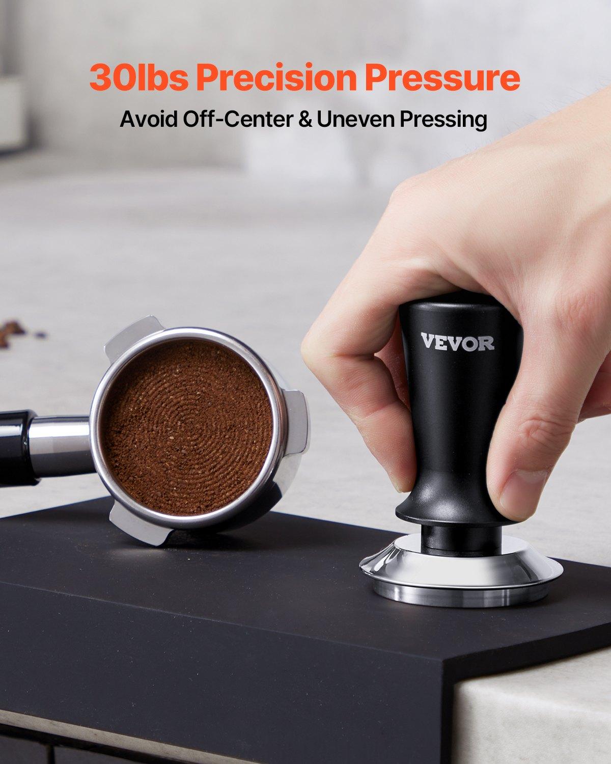 VEVOR Espresso Tamper 51mm, Spring Loaded Coffee Tamper, 30 lbs Tamper Tool Espresso, Stainless Tamper with Non-Slip Grip VEVOR Espresso Tamper 51mm, Spring Loaded Coffee Tamper, 30 lbs Tamper Tool Espresso, Stainless Tamper with Non-Slip Grip