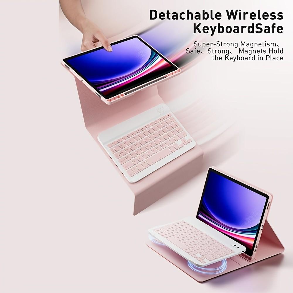 Case for Samsung Galaxy Tab A8 10.5-Inch, Lightweight Vertical Keyboard Cover, Bluetooth-compatible Wireless Keyboard, Protective Cover for Sm-X200/x205/x207